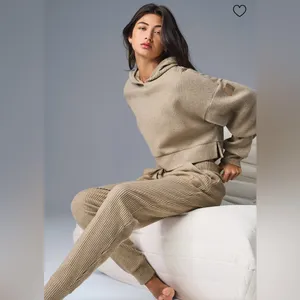 Alo Yoga NWT Muse Hoodie Ribbed in Gravel Heather Size S thumbnail 5