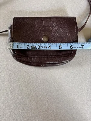 Vintage Brown Leather Mini Crossbody Purse Snap Closure Boho Small Bag thumbnail 8