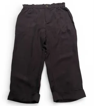 Halara High Waist Wide Leg Pants NWT Cropped Cuff Hem Black Women L Pockets Work thumbnail 1