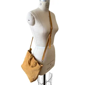 Madewell Zip-Top Transport Crossbody: Corduroy Suede Edition in Boutique Gold thumbnail 8