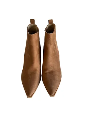 Women's Chestnut Block Heel Pointy Toe Ankle Boot Size 11 #B1644 thumbnail 2