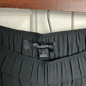 Madewell Wide Leg‎ Elastic Waist Lightweight Pants Size Large Black thumbnail 3