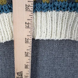 POL Oversized Colorblock Striped Chunky Quarter Zip Sweater Boho Crochet Flower thumbnail 7