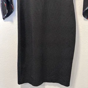 Emporio‎ Armani Size-38 US-2 Women's Dress Black Knit Petal 3/4 Sleeve thumbnail 10