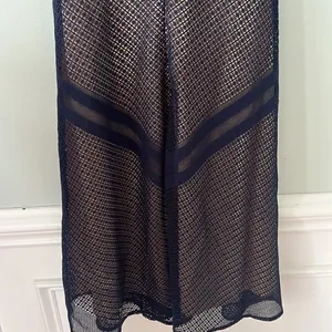 Current Air Anthropologie Hearst Lace Patchwork V Neck Midi Dress Navy NEW thumbnail 5