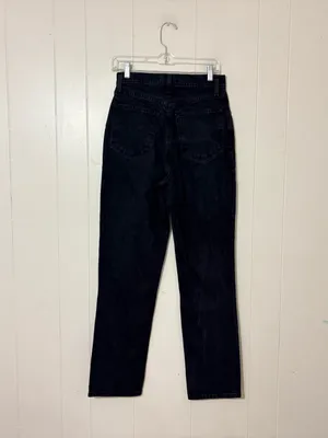 Abercrombie & Fitch Curve Love 90s Straight Ultra High Rise Black Jeans 28 6R thumbnail 4