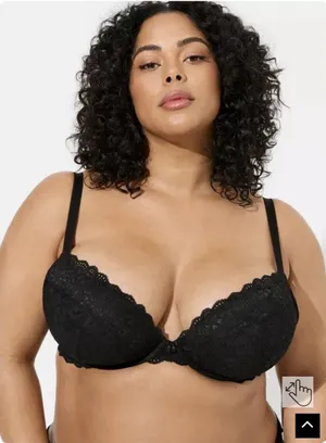Torrid XO ULTRA PLUNGE PUSH-UP BRA - LACE BLACK Size 46D NWT thumbnail 1