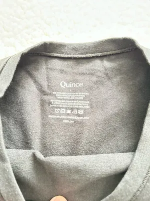 Quince Organic Cotton Stretch Crew Neck Short Sleeve Bodysuit Black Size L thumbnail 9
