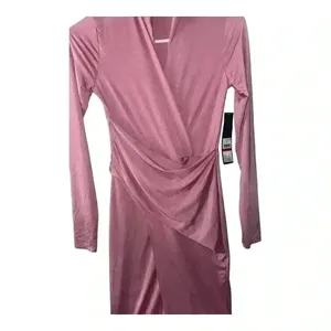 Rachel Rachel Roy Mauve Faux Wrap Midi Dress,‎ XS thumbnail 4