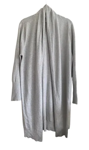 Leith Light Grey Long Length Open Cardigan Size Small thumbnail 1