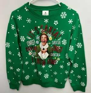 Buddy the Elf Green Christmas sweatshirt Medium thumbnail 1