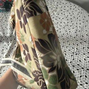 Retro Y2k Hawaiian Floral Canvas Tote Bag Earthy Brown‎ 70s Style Shoulder Bag thumbnail 6