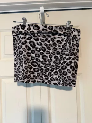 BONGO Leopard Print Mini Skirt - Black & White thumbnail 3