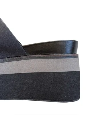 EUC Steve Madden Leather King Platform Sandals Black Size 8 thumbnail 4