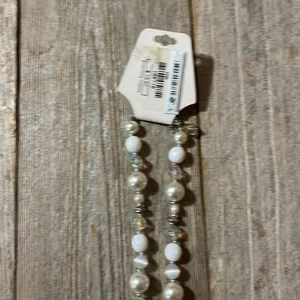 NWT Charming Charlie necklace & earring set white/pearl/crystal beads thumbnail 9