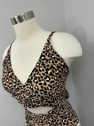 Aerie Tan Animal Print One Piece Swimsuit thumbnail 2