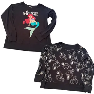 Disney The Little Mermaid Ariel Sweatshirt Long Sleeve Black Reversible Womens M thumbnail 2