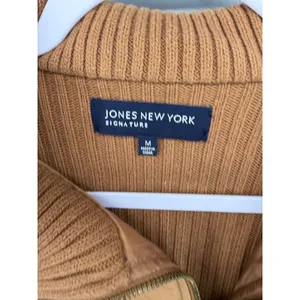 Jones New York Womens‎ Jacket Camel Quilted Ribbed Knit Hybrid Medium thumbnail 4