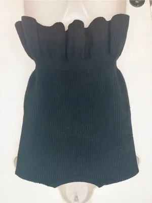 Commence Black Ribbed Knit Peplum Vest Top Size M Gold Buttons Sleeveless thumbnail 7