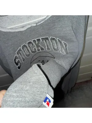 Russell Athletic Grey and black Stockton State University sweatshirt sportswear thumbnail 3
