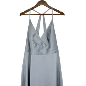 Azazie Size 16 NEW Davis Bridesmaid Dress Silver Pebble Formal Evening‎ Gown thumbnail 2
