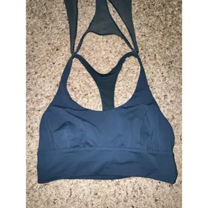 Lululemon Women’s Racerback Tank Built-In Bra Scoop Neck Stretch Blue/Green Med thumbnail 6