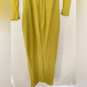 HOUSE OF CB 'Zahra' Chartreuse Plunge‎ Maxi Dress maxi mustard yellow NWOT XS thumbnail 12