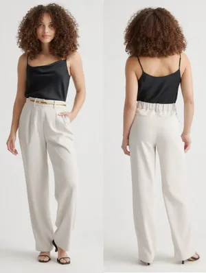 Quince Stretch Crepe Pleated Wide Leg Pants thumbnail 2