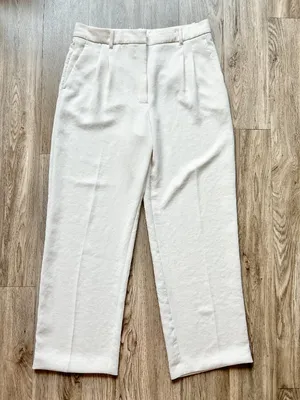 Aritzia Wilfred The Effortless Pant Wide Leg Crepette in Light Birch Size 16 thumbnail 2