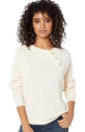 We the Free Cream Button Don’t Forget Me Lightweight Sweater - Size - XS thumbnail 1