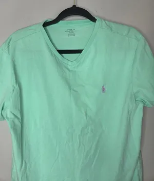 Polo Ralph Lauren Women’s M Sea Foam Green V‑Neck Short Sleeve T‑Shirt thumbnail 1