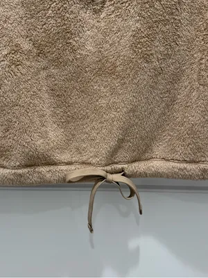 Old Navy Beige Teddy Quarter Zip Pullover Sweater Small thumbnail 2