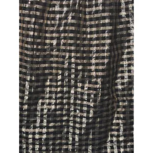 J.Crew Mini Skirt L Gold Metallic Gingham BM055 Holiday Party Glam Pull On thumbnail 5