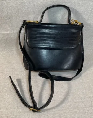 Vintage 90s Black Vegan Leather Crossbody Purse thumbnail 1