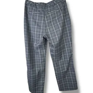 Abercrombie & Fitch Simone Plaid High Rise Ankle Flare Tailored Trouser Pants thumbnail 6
