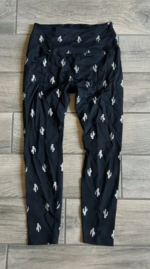 Beyond Yoga Black Leggings with silver Cactus Print thumbnail 1