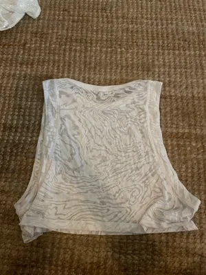 Lululemon All Yours White Swirl Sheer Muscle Tee Active Size 4 thumbnail 3