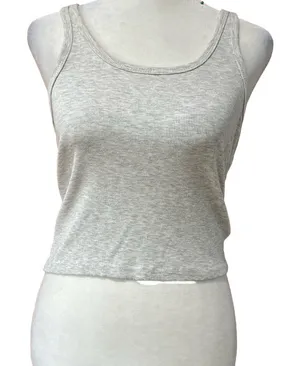Gray Fitted Crop Tank Top Size L thumbnail 1