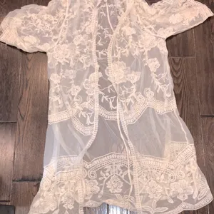 ADIVA ivory color lace knit light sheer kinono size XLarge thumbnail 2