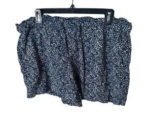 Madewell Womens Shorts Blue White Floral Print‎ Paperbag Waist Size L thumbnail 1