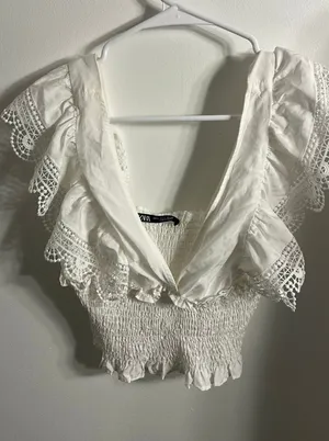 ZARA White Top Cropped thumbnail 1