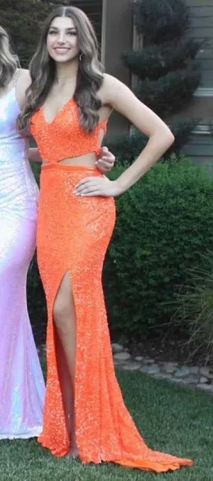 Orange Primavera Prom Dress Size 4 thumbnail 5