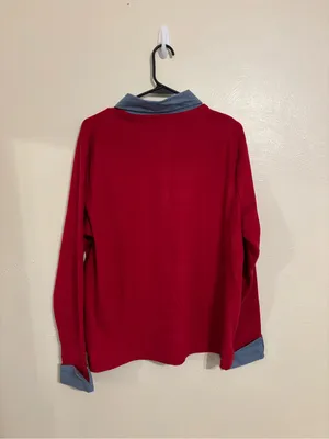 Breckenridge Cardinal Embroidered Layered Sweater Shirt XL Red thumbnail 7