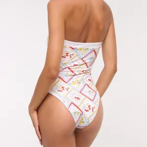 NWT Abercrombie & Fitch Marina Tile Print One Piece Swimsuit in White - XL thumbnail 4