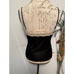 Vintage Victorias Secret Gold Label Black Lace Trim‎ Camisole Top Large USA Made thumbnail 3