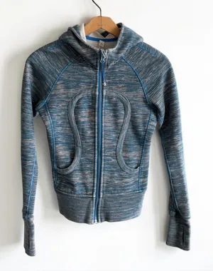 Lululemon Scuba Hoodie Full Zip Blue Grey Space Dye Size 2 Sweatshirt‎ thumbnail 1