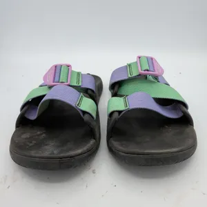 Chacos Chillos Slide Sandals Women 9 Black Green Purple Colorblock Straps J106604 thumbnail 3