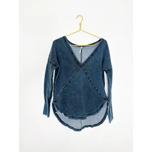 Free People Westeros Distressed Sweatshirt Size Small Bohemian Oversized thumbnail 4