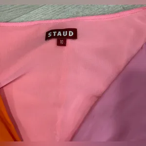 STAUD Women’s Gulf A-Line Cutout Dress in Orange & Pink Size 10 thumbnail 12