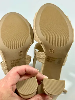 Wild Diva Natural Block Heel Sandals with Ankle Tie 8 Festival Neutral New thumbnail 9
